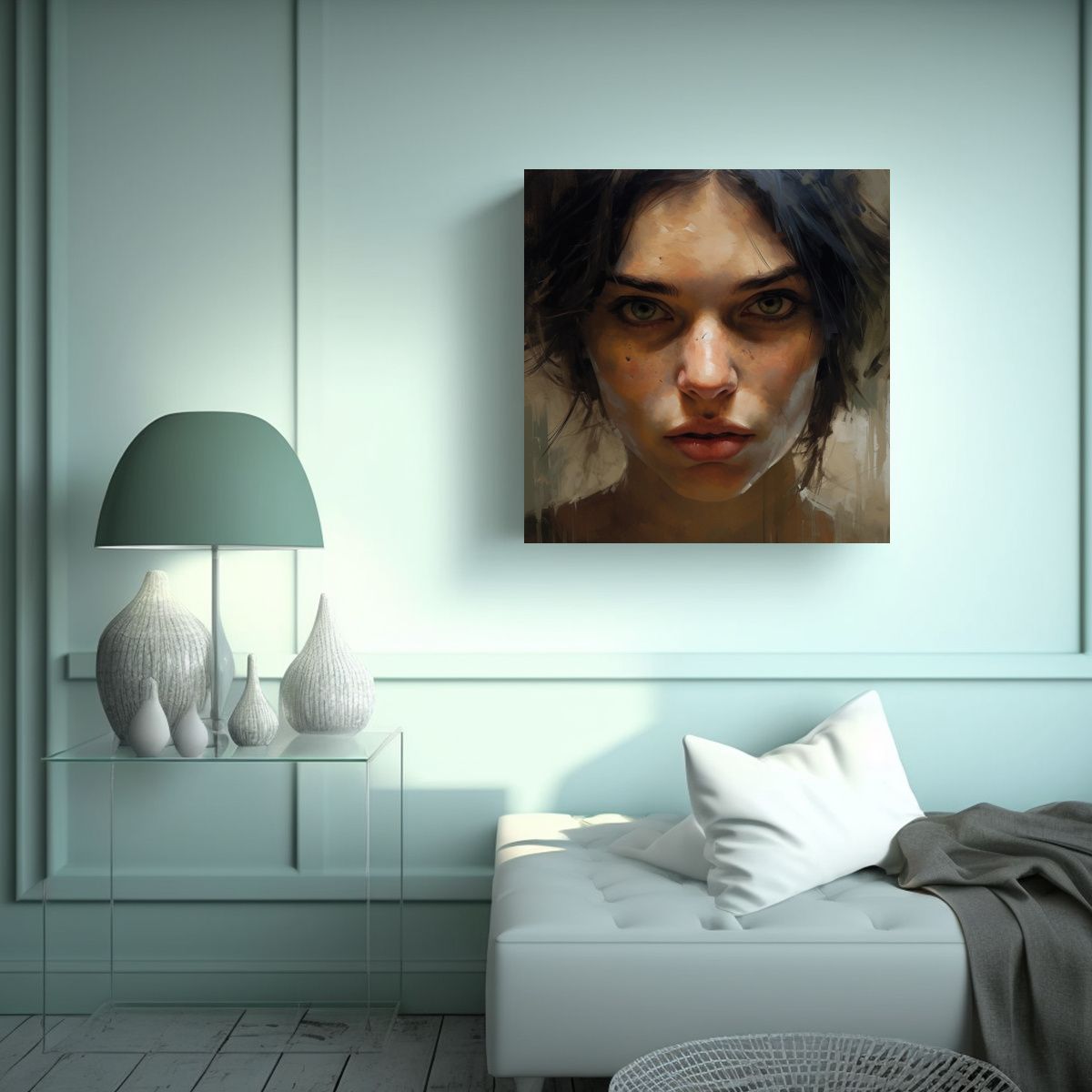 GENERICO - Cuadro Relieve Diseño Rostro Intenso De Mujer 80x80 Cm