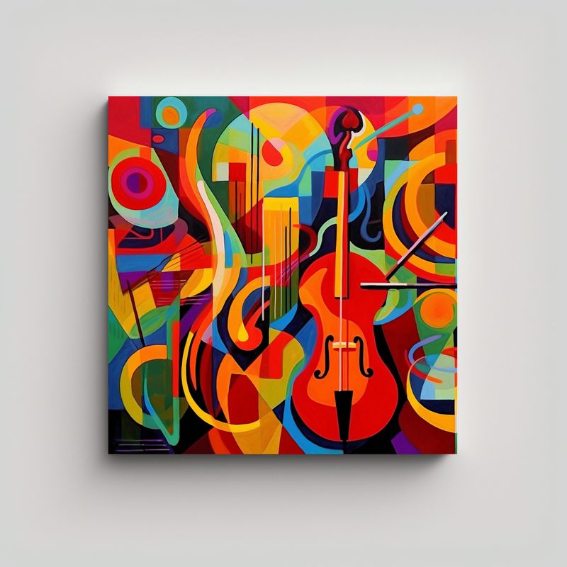 GENERICO - Pintura Abstracta Vibrante Para Comedor Eco 90x90 Cm