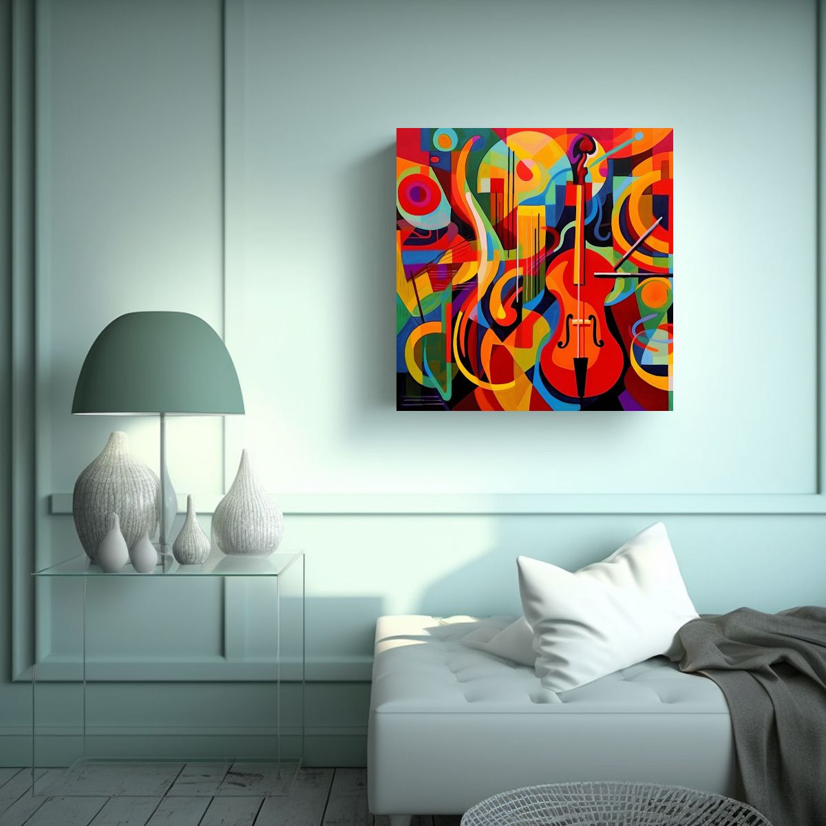 GENERICO - Pintura Abstracta Vibrante Para Comedor Eco 60x60 Cm
