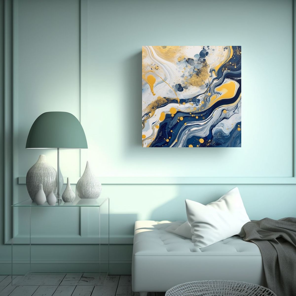 GENERICO - Cuadro Pared Abstracción Colorida Fluidez 80x80 Cm