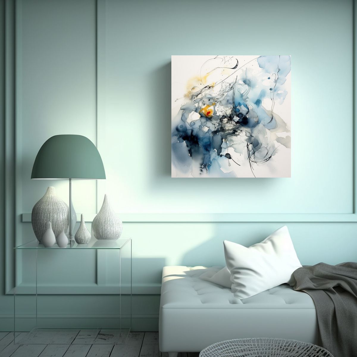 GENERICO - Cuadro De Inspiración Para Cuarto Composición 90x90 Cm