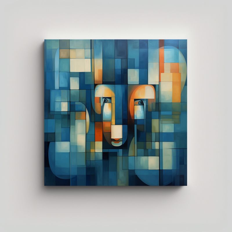 GENERICO - Pinturas Abstractas Rectangulares Para 70x70 Cm