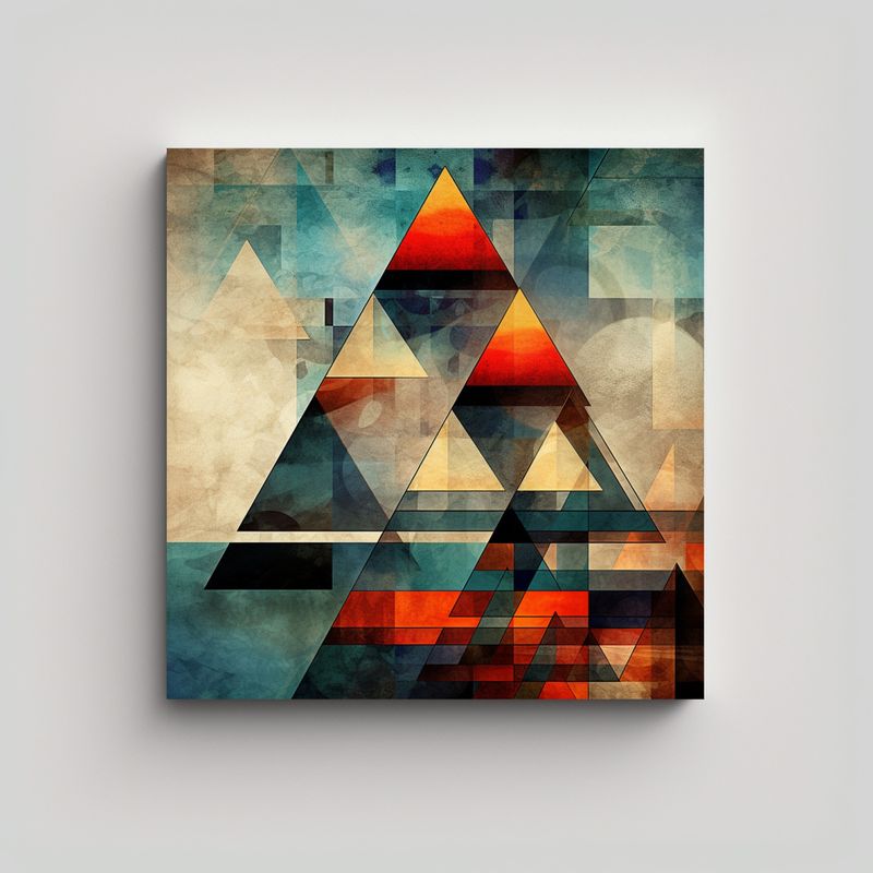 GENERICO - Cuadro Abstracto Geométrico De Alta Calidad 4K 90x90 Cm