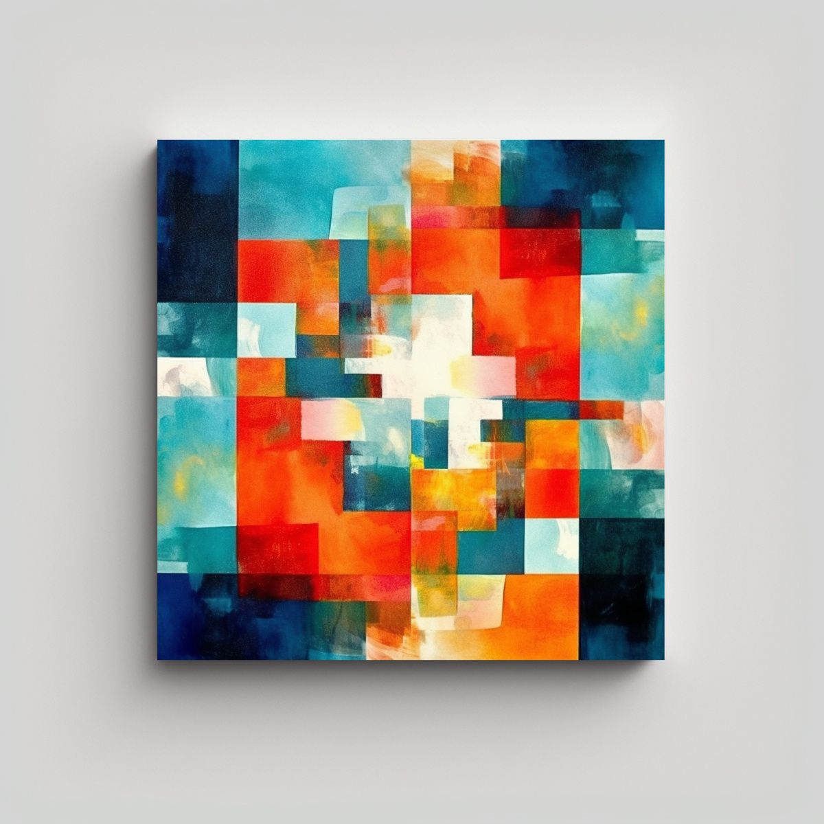 GENERICO - Cuadro Abstracto De Patrón Intenso Con Reflejo 50x50 Cm