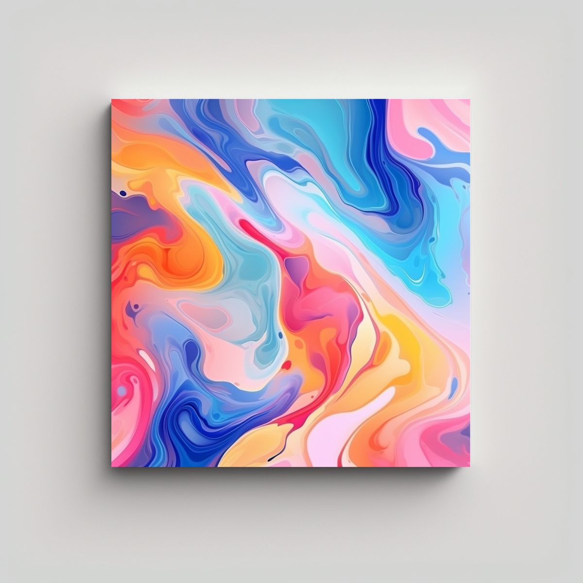 GENERICO - Cuadro Concepto Armonía Colores Lienzo Abstracto 60x60 Cm