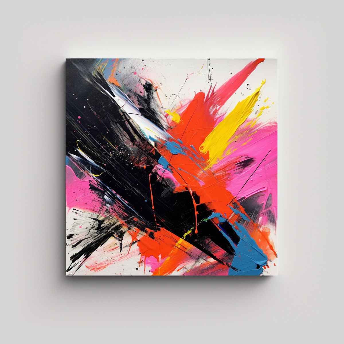 GENERICO - Pintura Abstracta De Expresionismo Abstracto 70x70 Cm