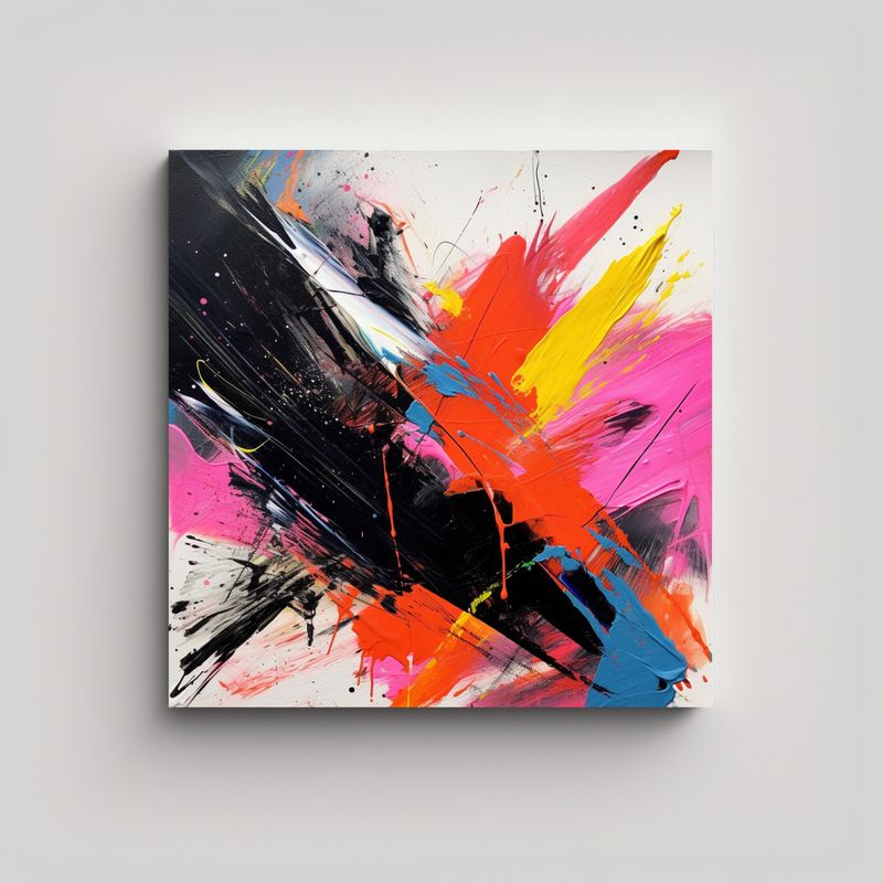 GENERICO - Pintura Abstracta De Expresionismo Abstracto 60x60 Cm