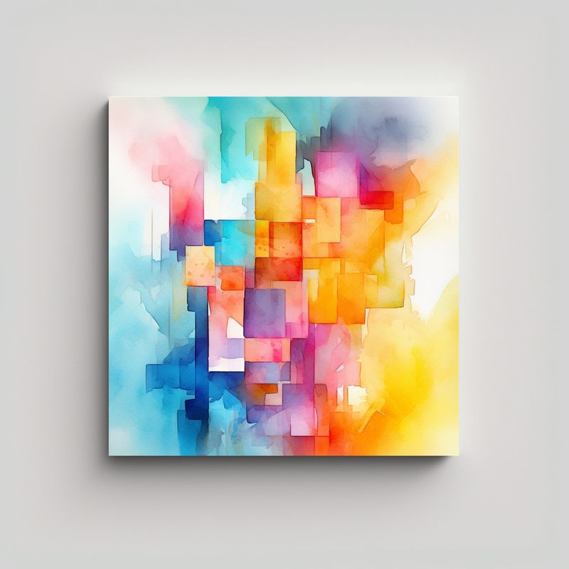 GENERICO - Cuadro Tema Dimensiones Colores Brillantes 70x70 Cm