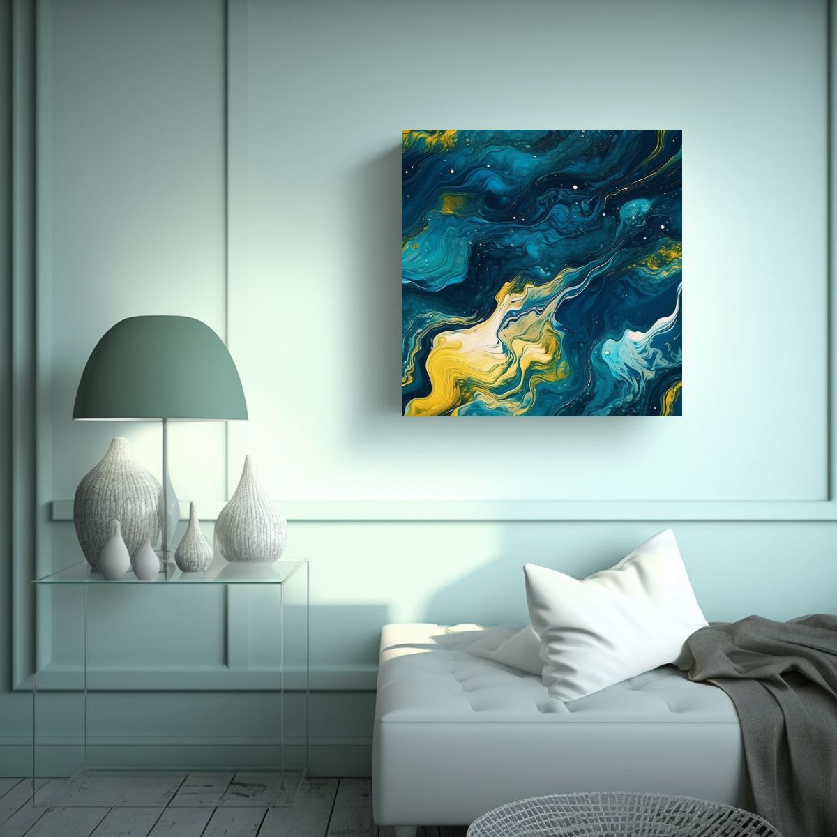 GENERICO - Cuadro De Cocina CTVN Con Diseño De Ondas Del 60x60 Cm