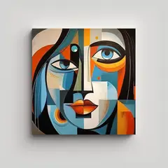 GENERICO - Pintura Decorativa De Rostro Abstracto De Mujer 70x70 Cm