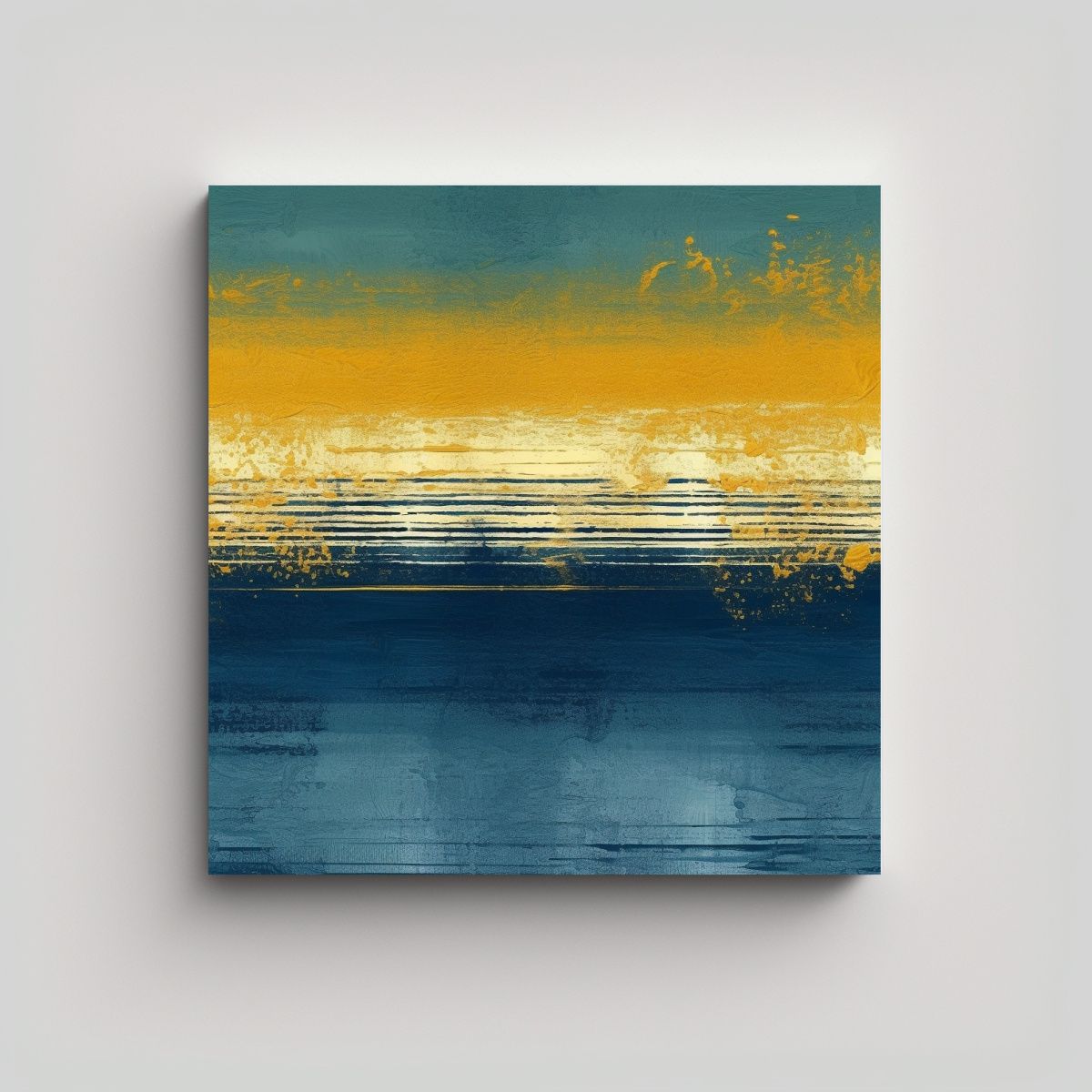 GENERICO - Pintura Decorativa Acuarela En Tonos Azul Acero 70x70 Cm