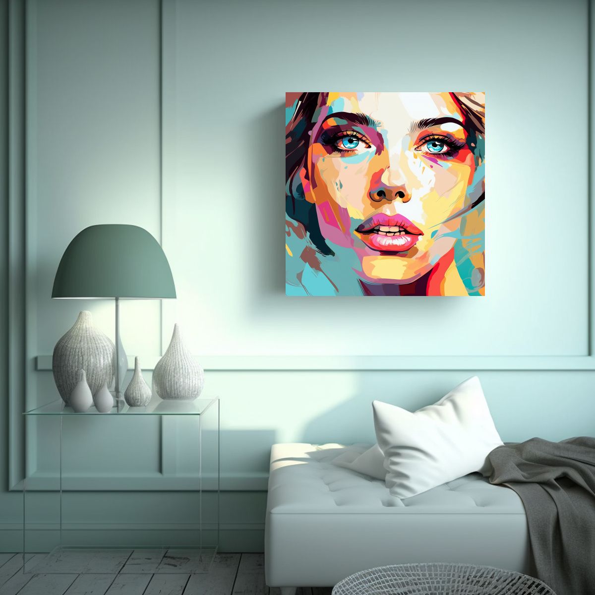 GENERICO - Pintura De Pared Sublimada Minimalista: Retrato 70x70 Cm