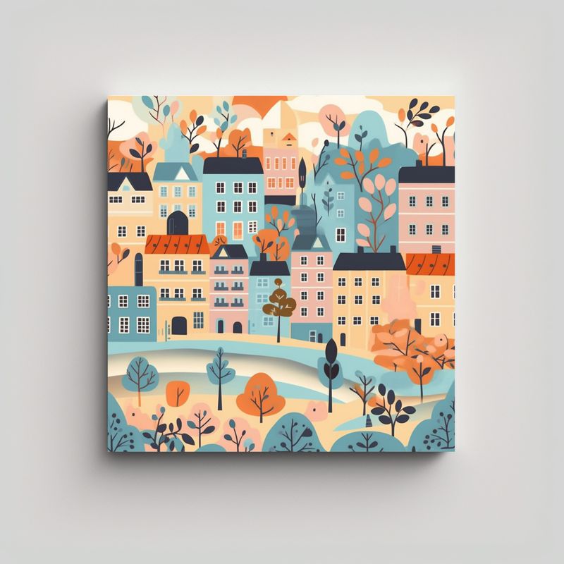 GENERICO - Cuadro Conceptual Surrealista Stockholm Lienzo 2D 60x60 Cm