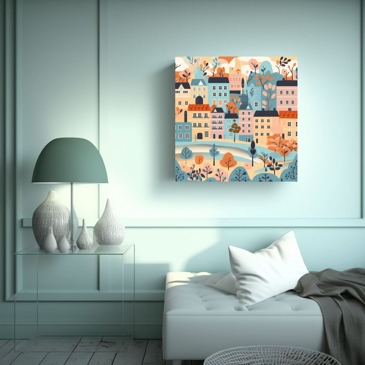 GENERICO - Cuadro Conceptual Surrealista Stockholm Lienzo 2D 60x60 Cm