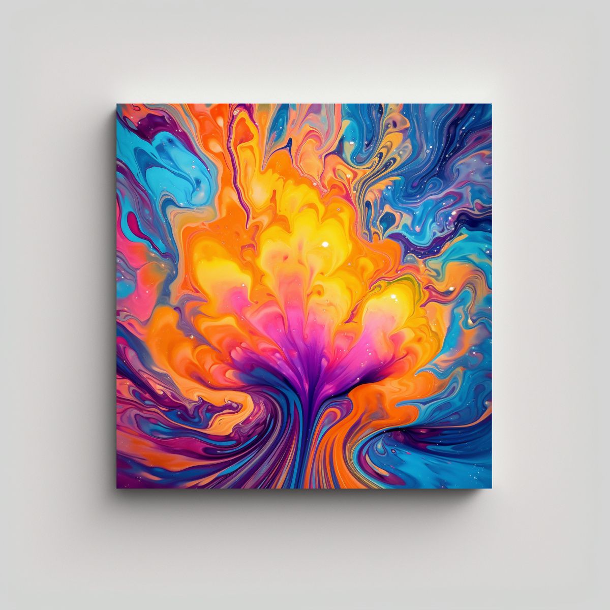 GENERICO - Pinturas Abstractas Vivas Y Coloridas Para 90x90 Cm