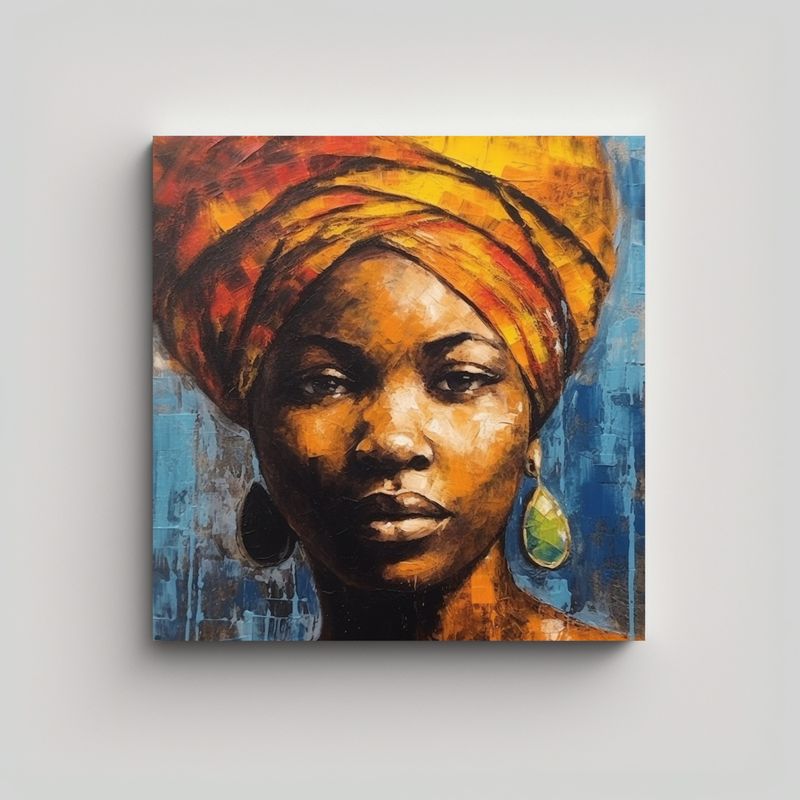 GENERICO - Pintura Africana Con Paleta De Arte Imagen 50x50 Cm