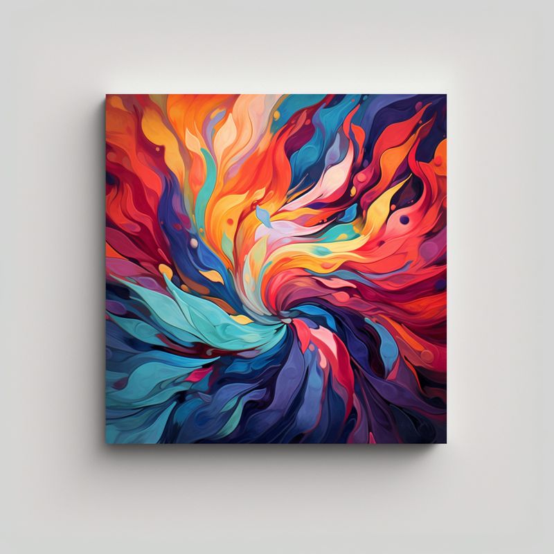 GENERICO - Cuadro Patron Intenso Abstracto Original Arte 60x60 Cm