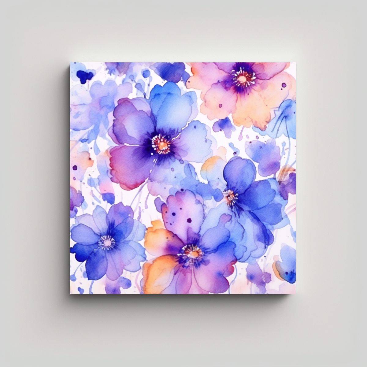 GENERICO - Arte Floral Acuarela Hermoso Fondo Decorativo 90x90 Cm