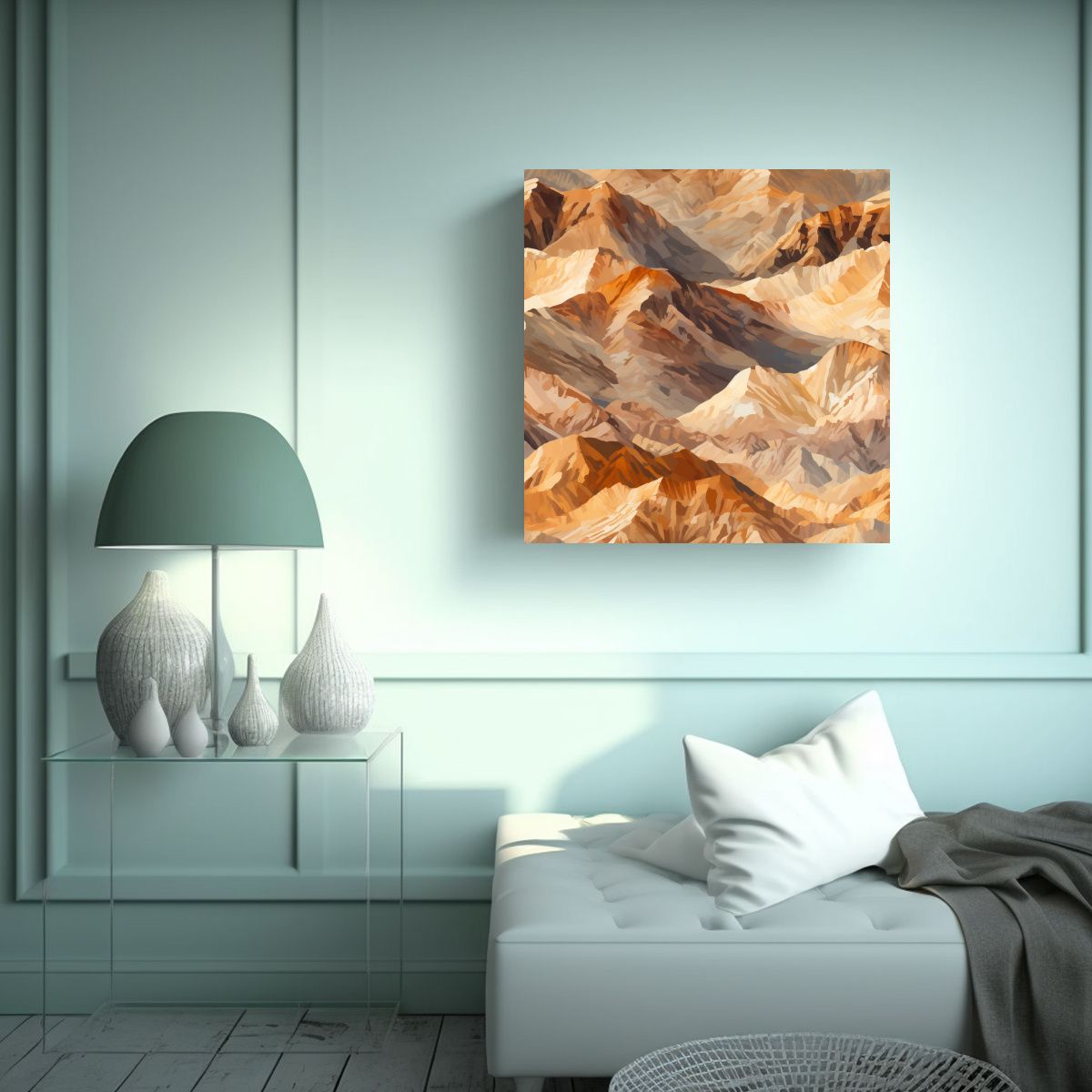 GENERICO - 1 Cuadro Cuadrado Pintura Realista Detallada De 70x70 Cm