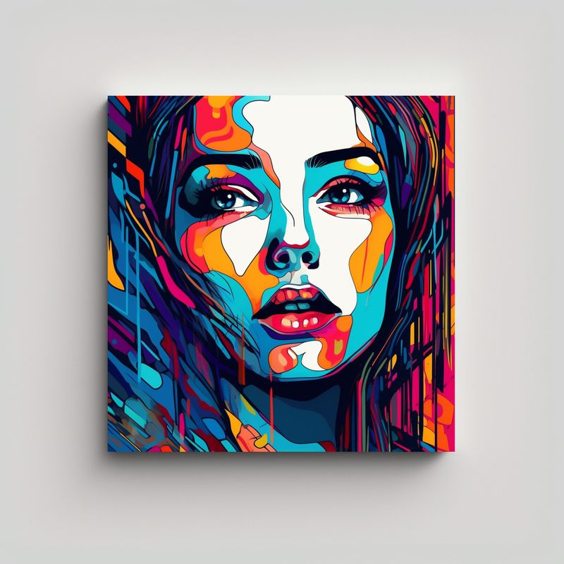 GENERICO - Pintura Decorativa Arte Hermoso Mujer En 3D 50x50 Cm