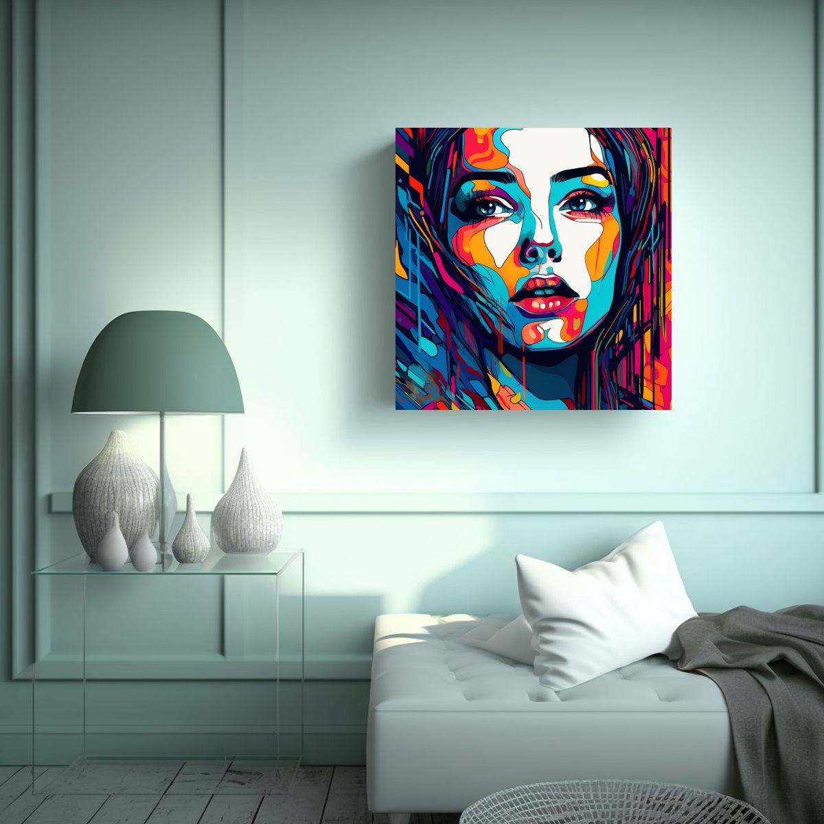 GENERICO - Pintura Decorativa Arte Hermoso Mujer En 3D 50x50 Cm