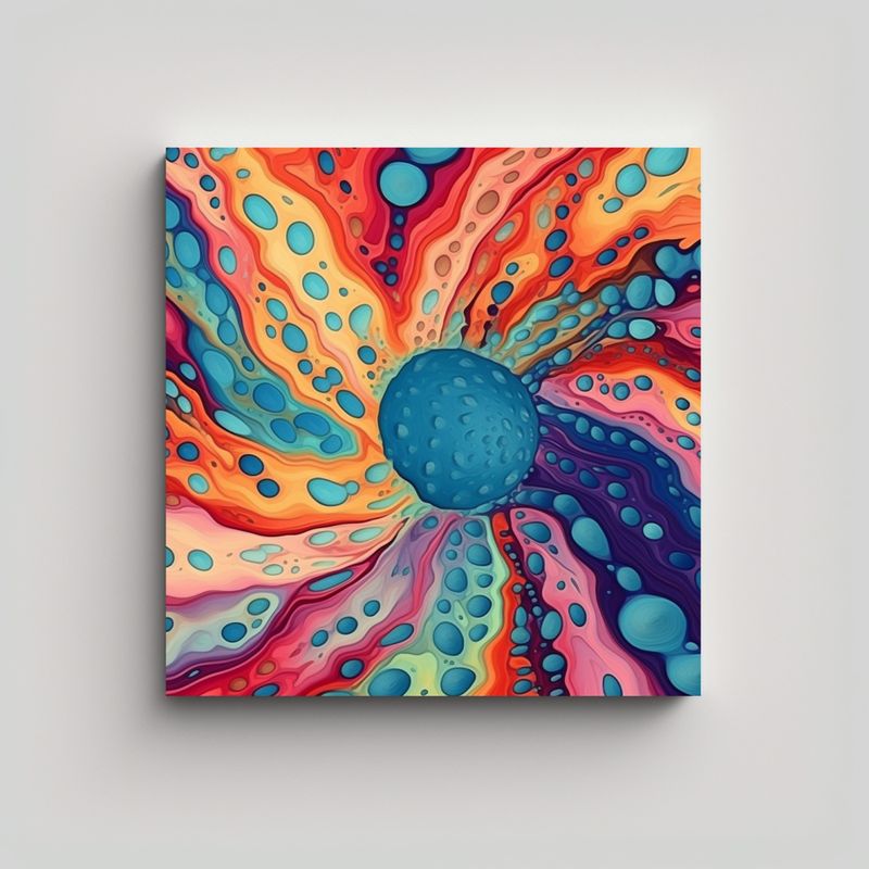 GENERICO - Lienzo Tonos Temática Tie Dye Fantasía 80x80 Cm