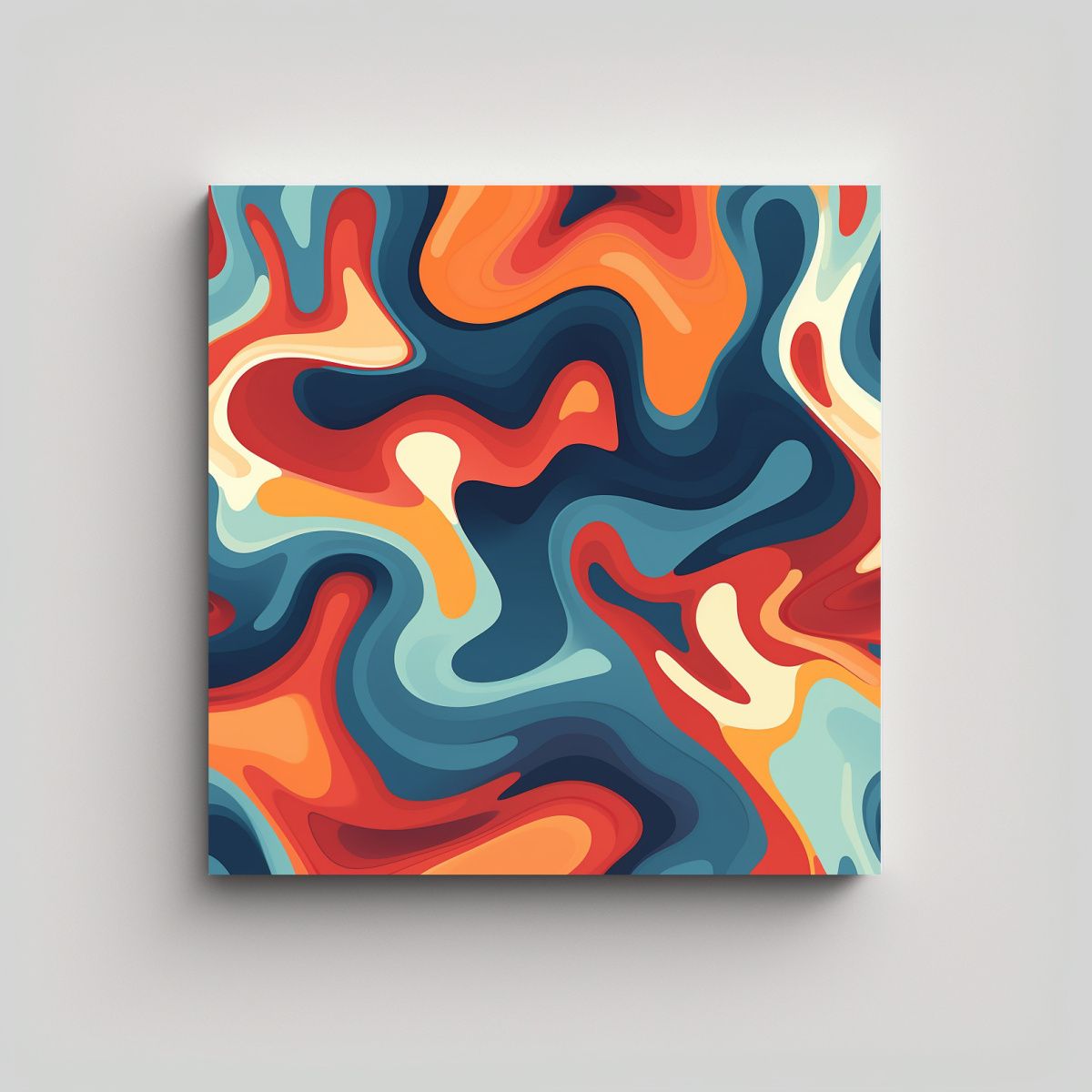 GENERICO - Pintura Abstracta En Lienzo Con Textura Simple 80x80 Cm