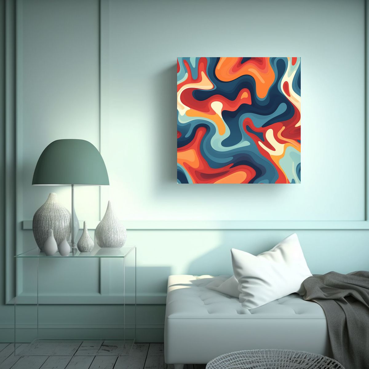 GENERICO - Pintura Abstracta En Lienzo Con Textura Simple 80x80 Cm