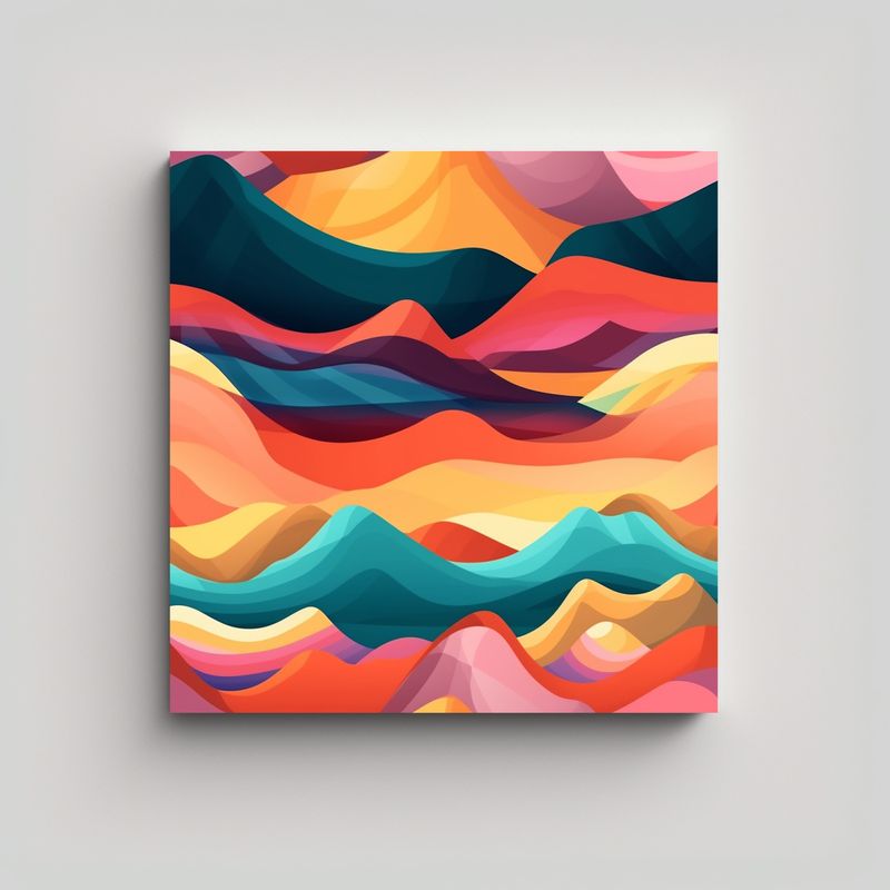 GENERICO - Cuadros Modernos Abstractos Paisaje Colorido 60x60 Cm