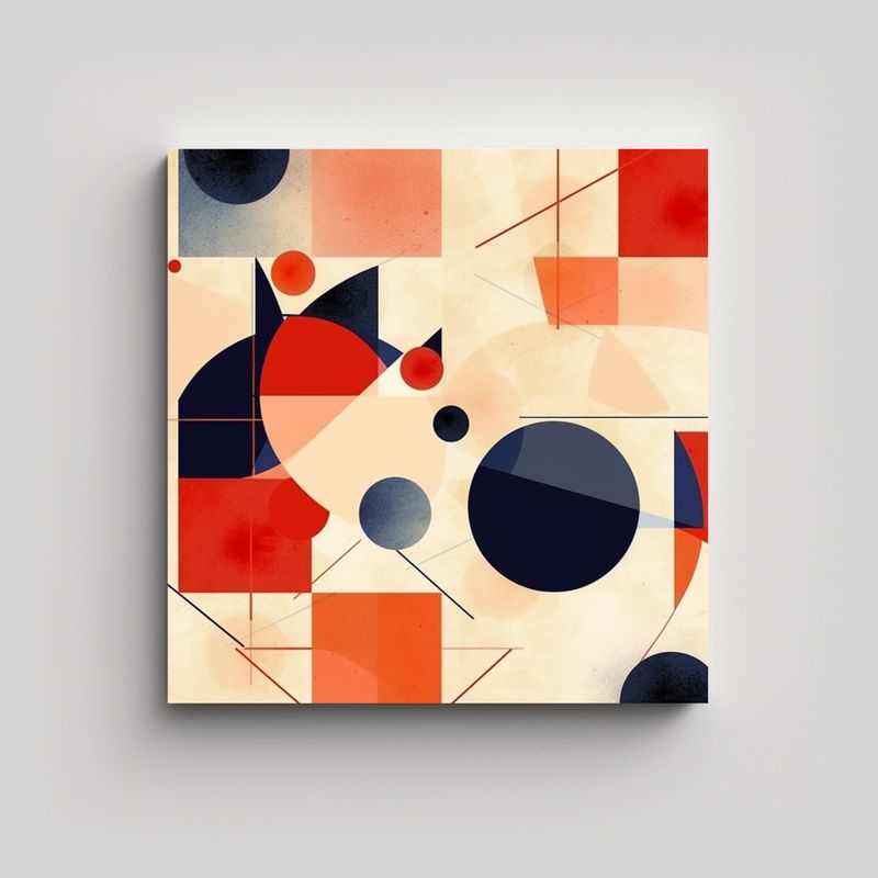 GENERICO - Lienzo De Tela Sublimada, Patrones Geométricos 90x90 Cm