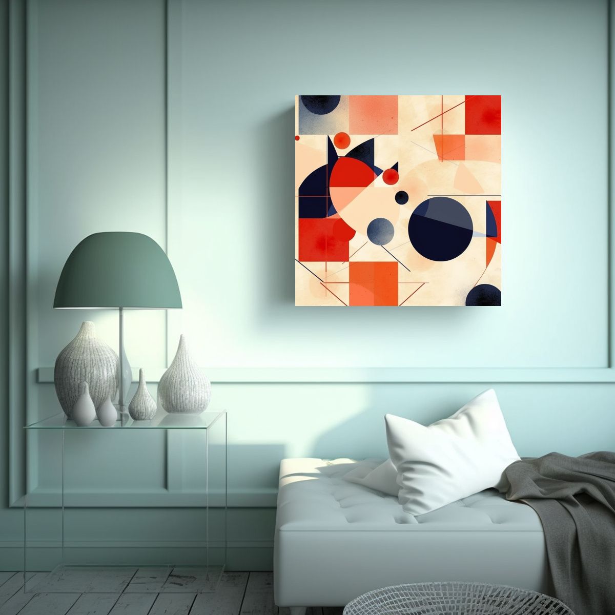 GENERICO - Lienzo De Tela Sublimada, Patrones Geométricos 60x60 Cm