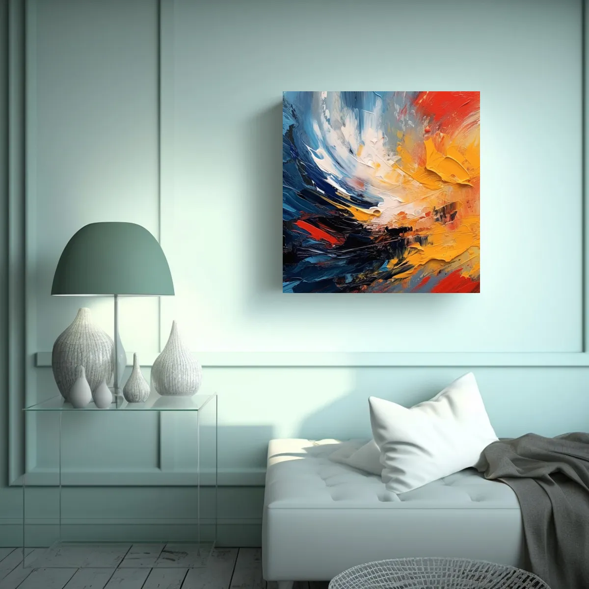 GENERICO - Pinturas Decorativas Con Líneas Finas De Alta 80x80 Cm.