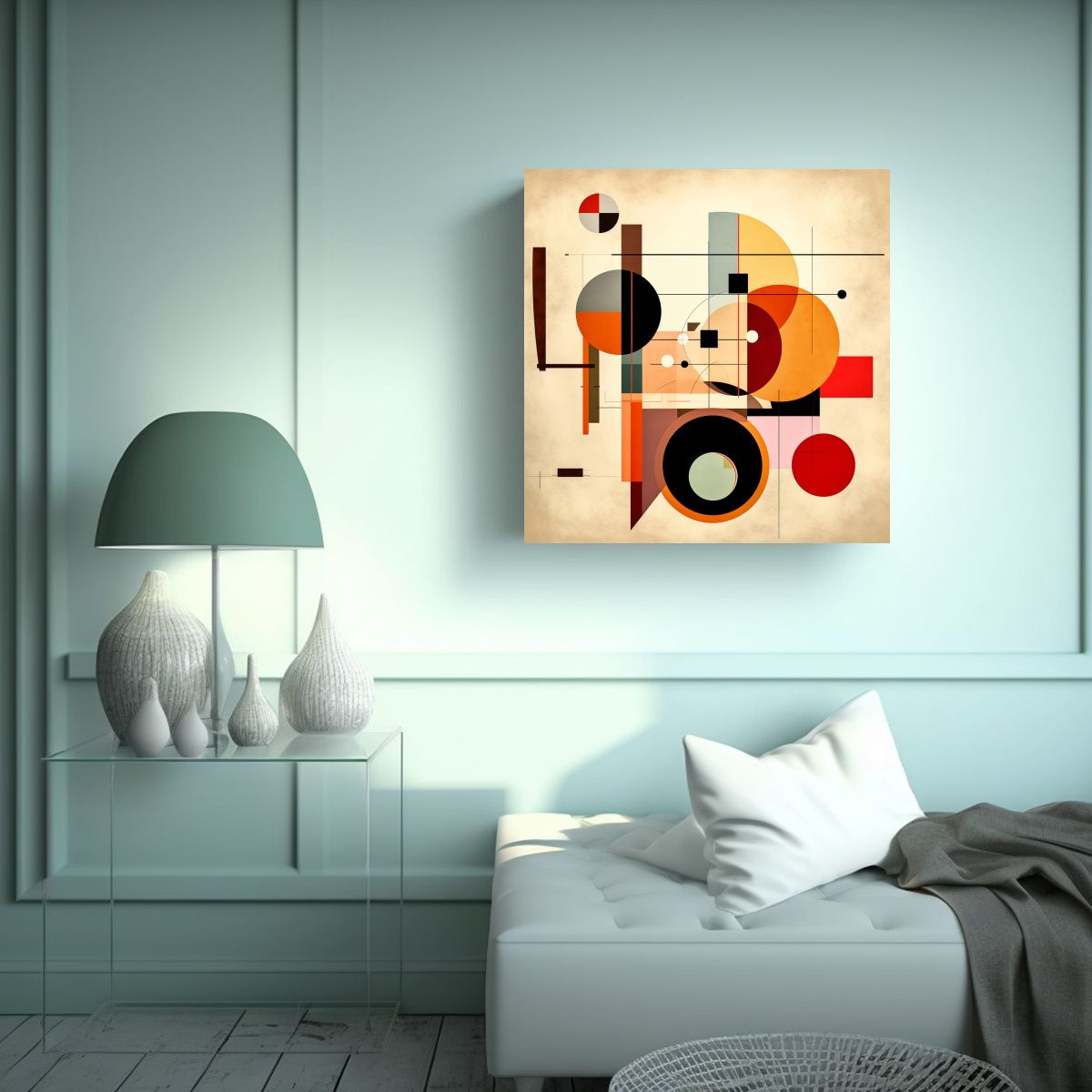 GENERICO - Cuadro Moderno Único De Suprematismo: 50x50 Cm