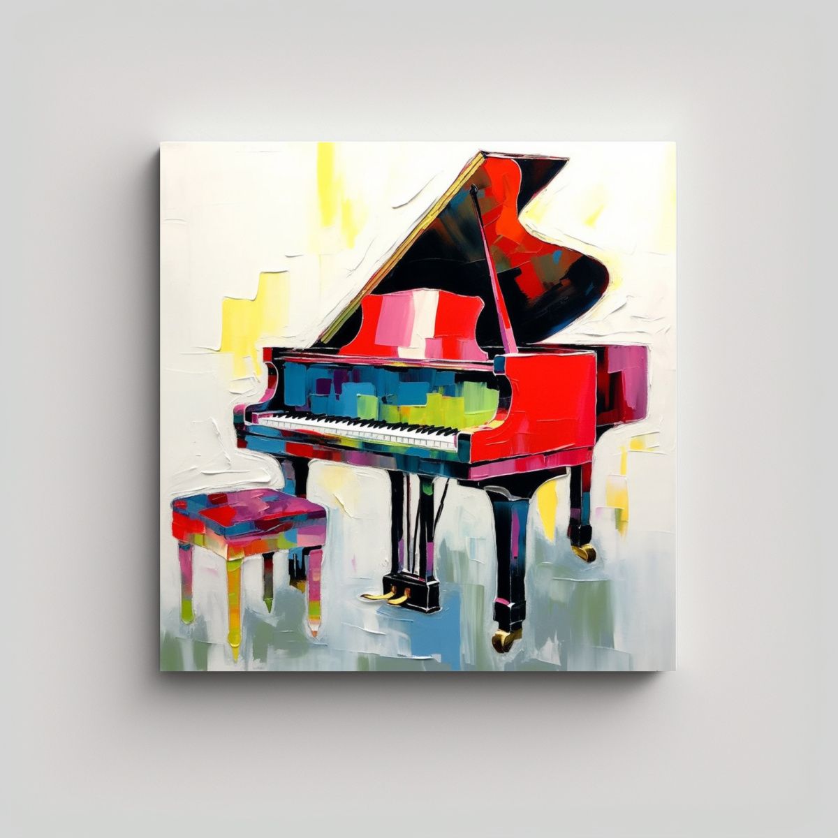GENERICO - Lienzo De Tela Alta Calidad: Pintura Abstracta Y 80x80 Cm.