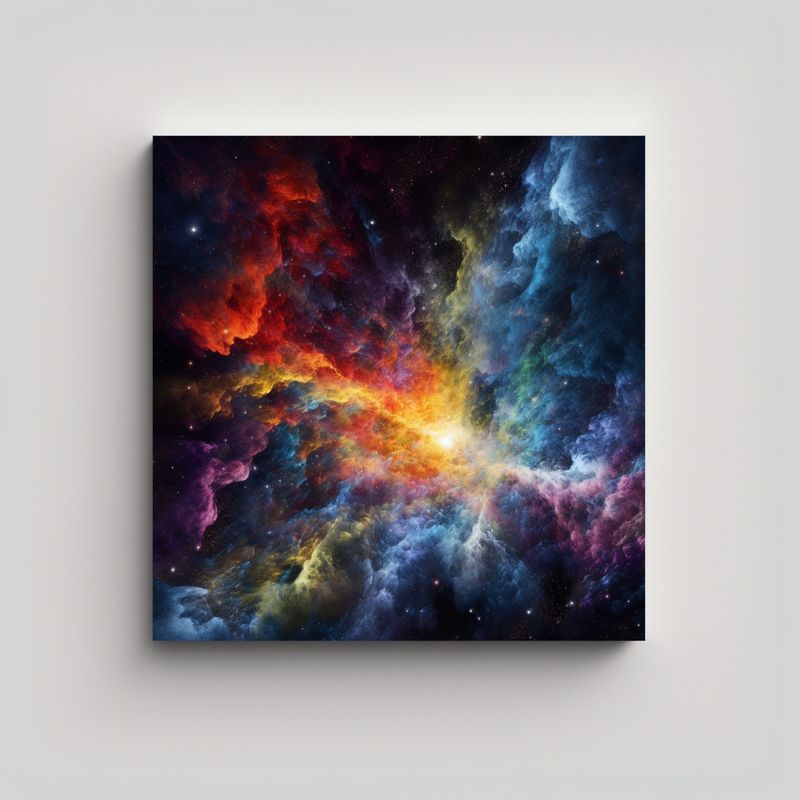 GENERICO - Pintura De Pared Con Líneas Finas De Galaxia 80x80 Cm