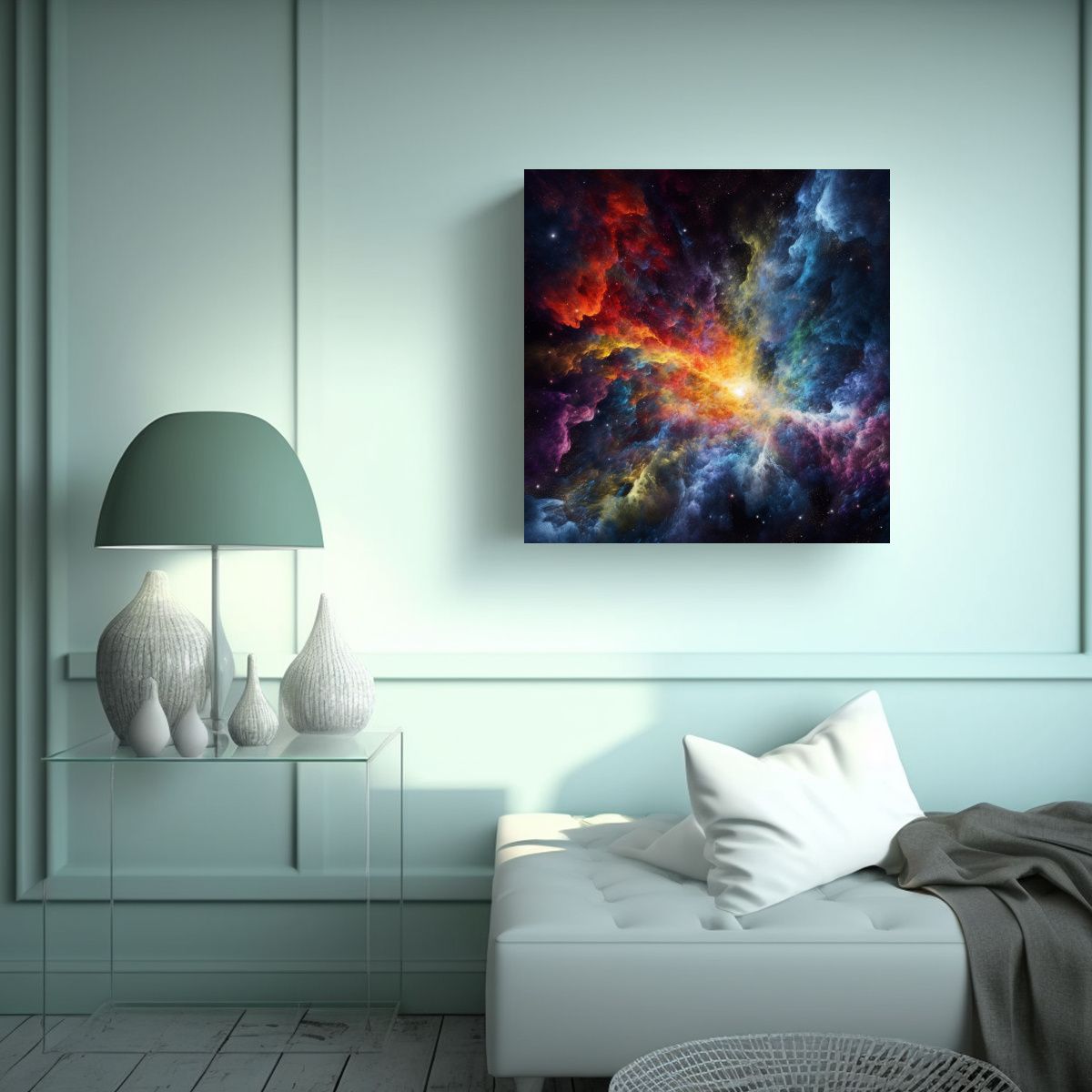 GENERICO - Pintura De Pared Con Líneas Finas De Galaxia 80x80 Cm