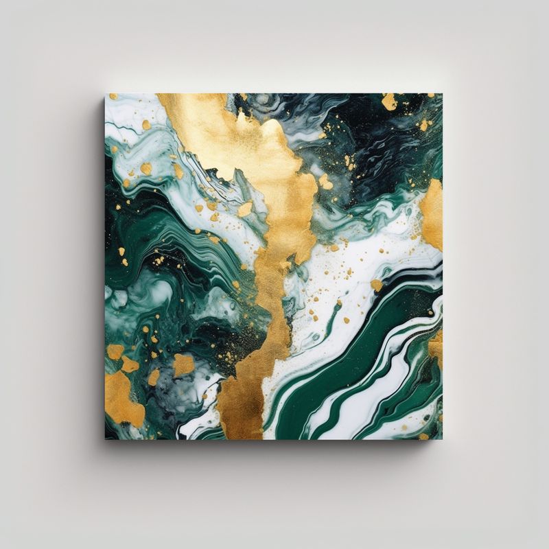 GENERICO - Pintura Abstracta De Alcohol Canva Líneas 90x90 Cm