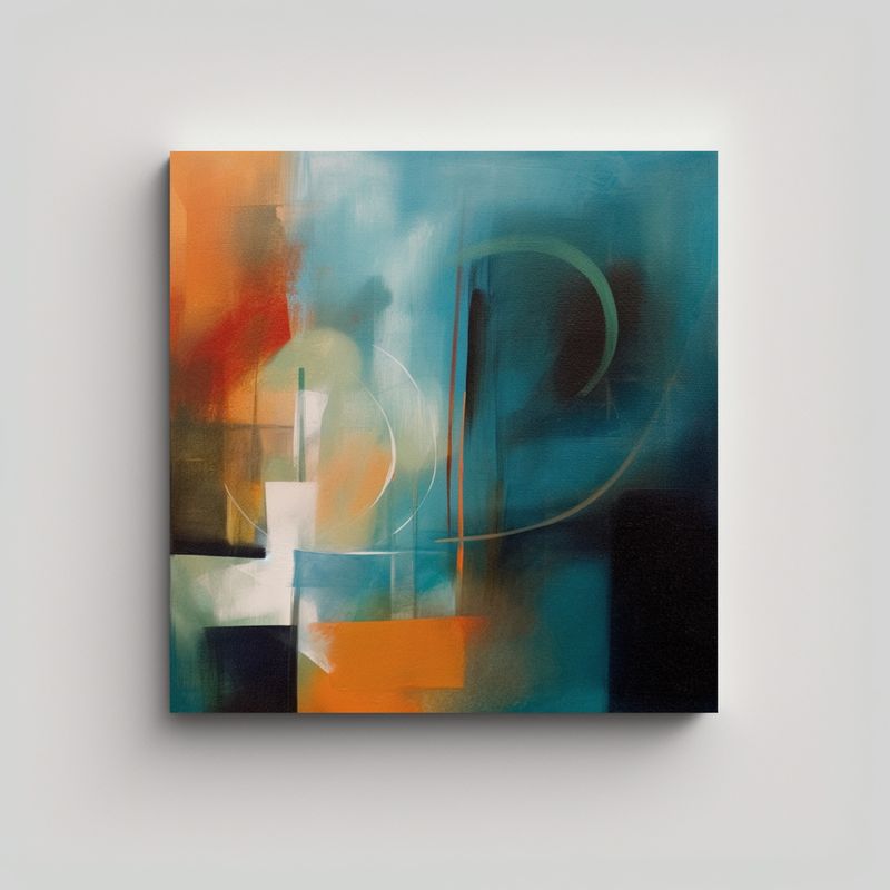 GENERICO - Pintura Abstracta Con Detalles Intrincados En 90x90 Cm