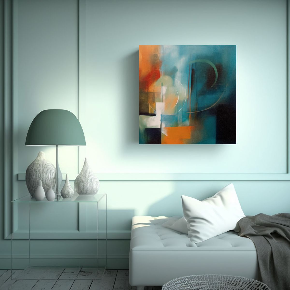 GENERICO - Pintura Abstracta Con Detalles Intrincados En 70x70 Cm