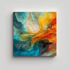 GENERICO - Pintura Abstracta De Colores Con Simetría 90x90 Cm