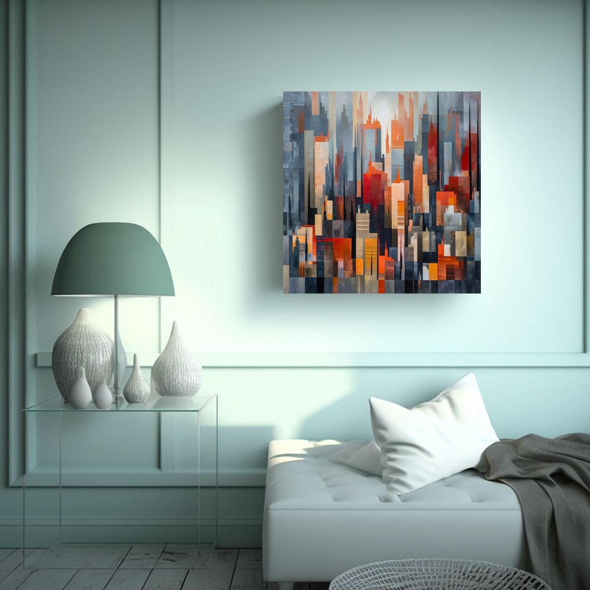 GENERICO - Lienzo Inspirador Para Oficina: Abstracción 90x90 Cm