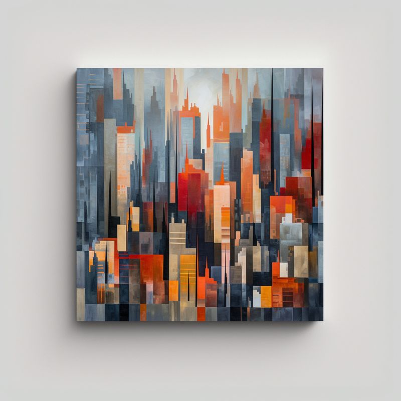GENERICO - Lienzo Inspirador Para Oficina Abstracción 50x50 Cm