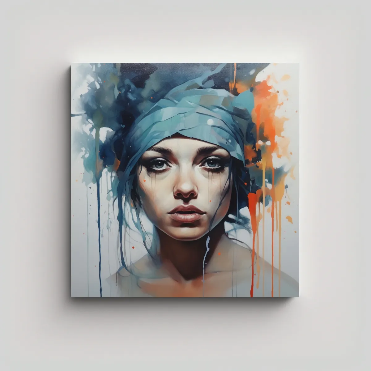 GENERICO - Cuadro Moderno Dormitorio De Pintura Acuarela Y 90x90 Cm