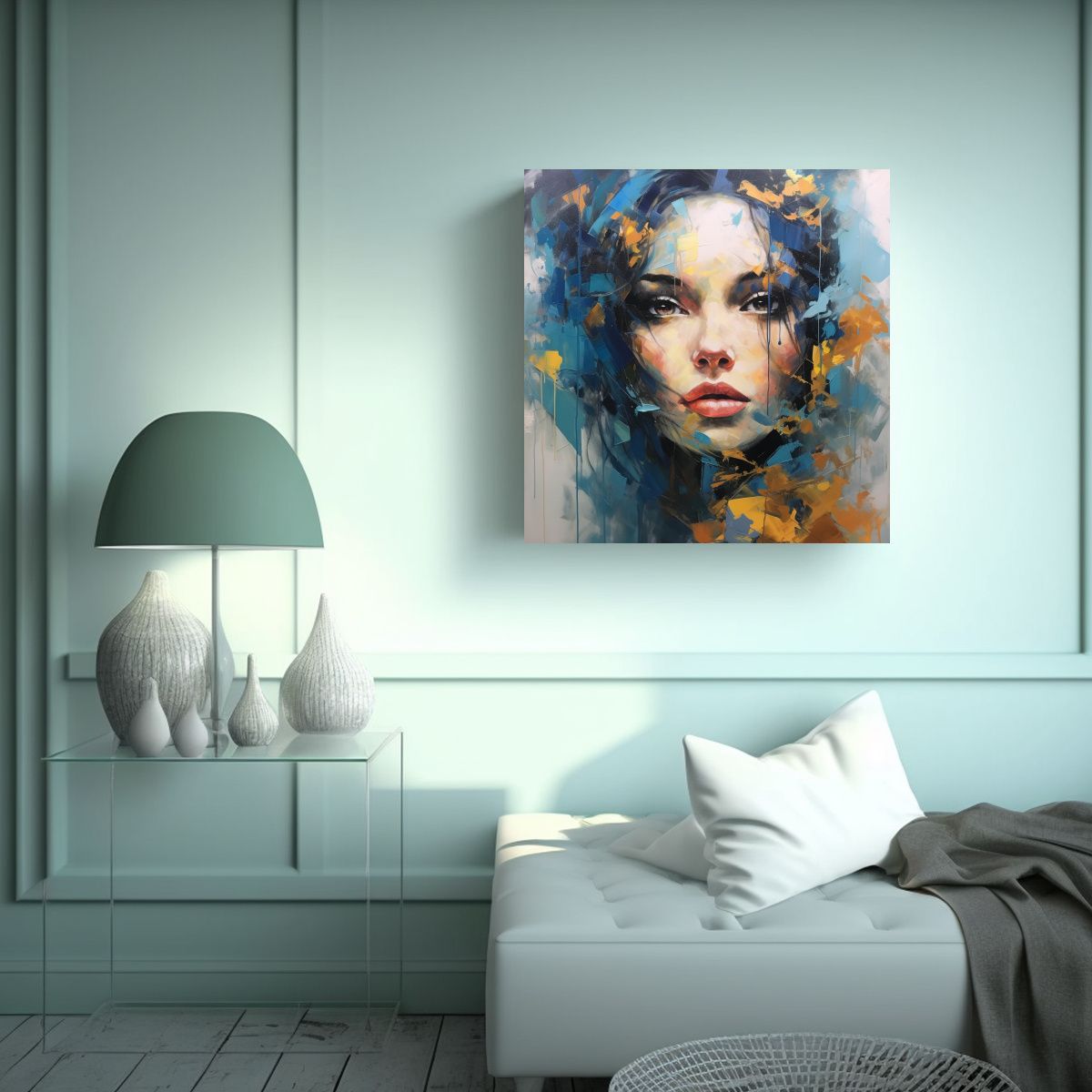 GENERICO - Cuadro Estilo Galeria: Poder De Una Hermosa Dama 70x70 Cm