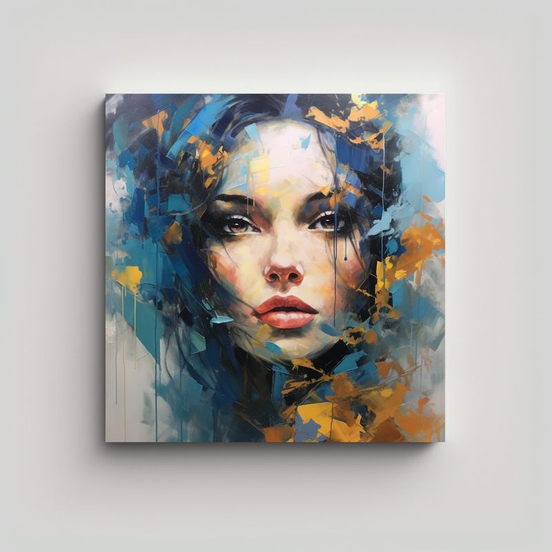 GENERICO - Cuadro Estilo Galeria Poder De Una Hermosa Dama 80x80 Cm