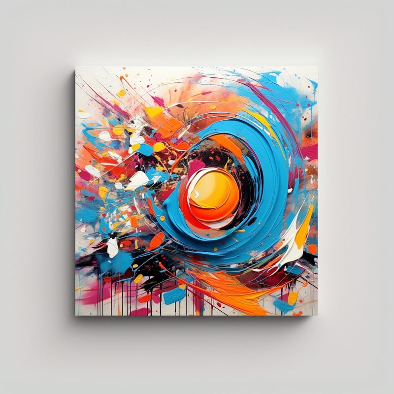 GENERICO - Pintura Abstracta De Pared Que Invoca Felicidad 60x60 Cm