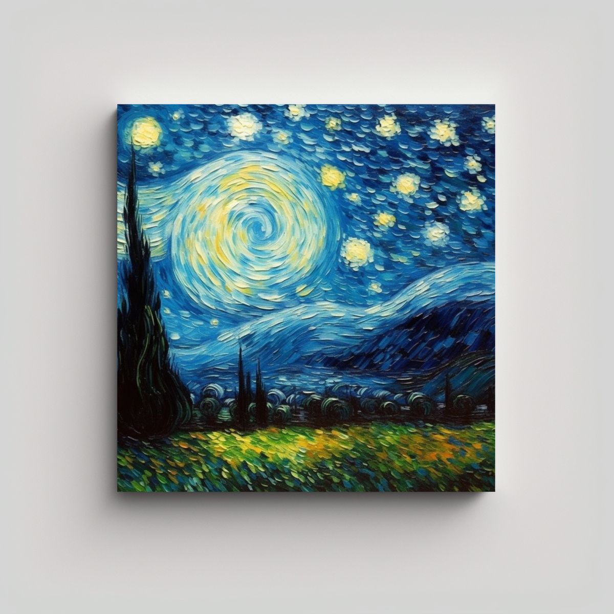 GENERICO - Pintura Decorativa Nocturna De Van Gogh, 80x80 Cm