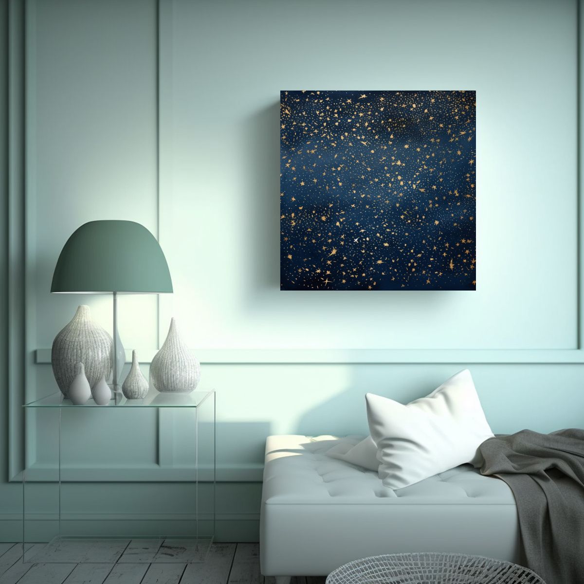 GENERICO - Lienzo De Tela Con Patrón Azul Cielo Intenso Y 50x50 Cm