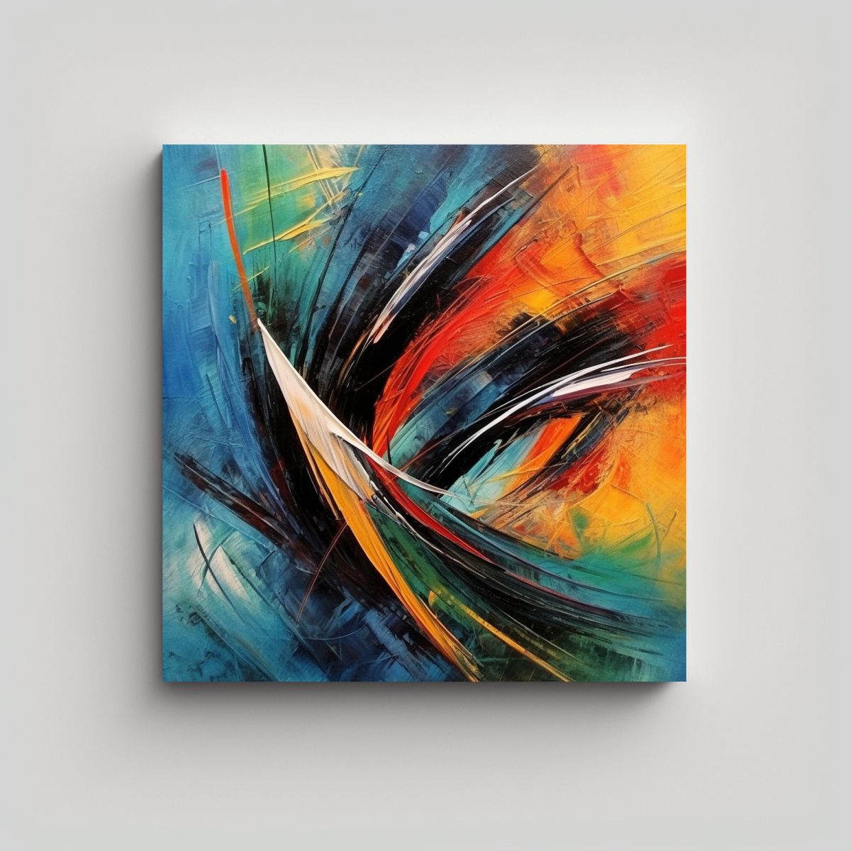 GENERICO - Arte Abstracto En Bastidor Para Decoración De 80x80 Cm