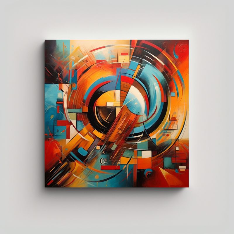 GENERICO - Pintura Decorativa Abstracta Equilibrio Visual 60x60 Cm